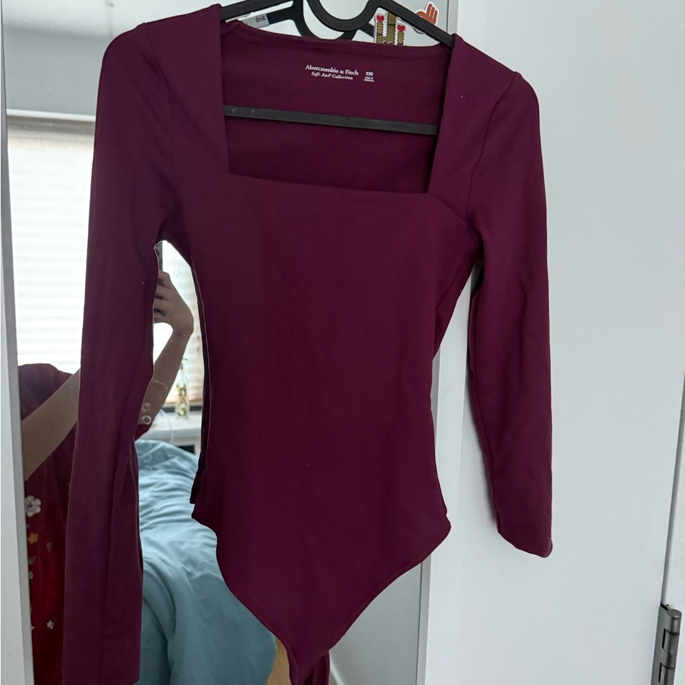 Abercrombie & Fitch Deep Purple Long Sleeve Bodysuit